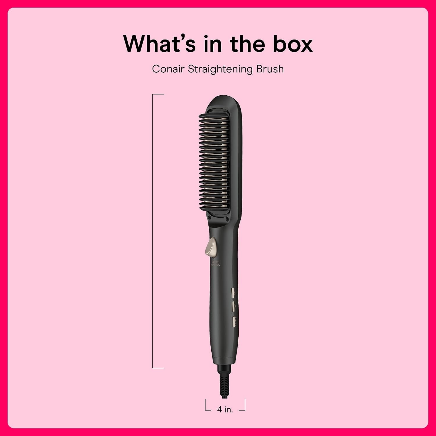 image:imageConair InfinitiPRO Tension Control Straightening Brush Tension control ionic brush straightens and reduces frizz on fine to thick curly hair Gray Model BC77712