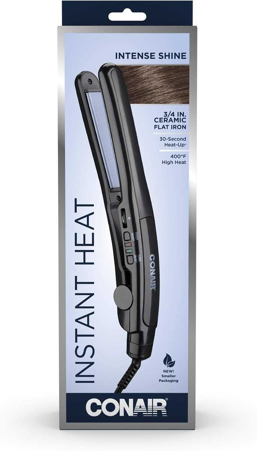 image:imageConair Instant Heat Ceramic Flat Iron 34inchBlack