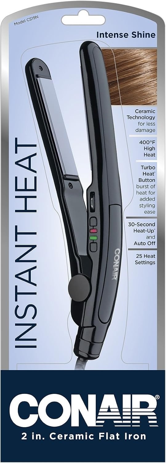 image:imageConair Instant Heat Ceramic Flat Iron 34inchBlack