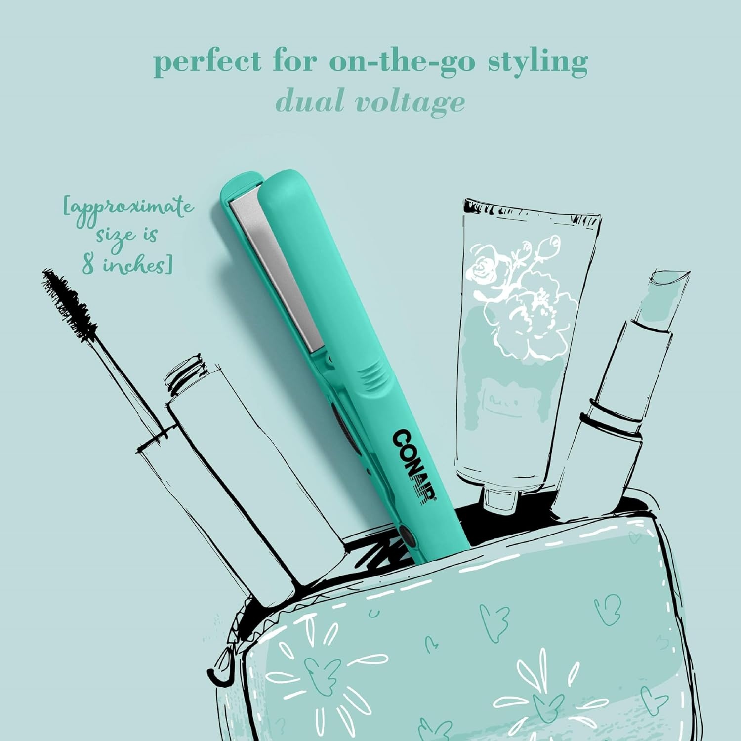 image:imageConair Instant Heat Ceramic Flat Iron 34inchTurquoise