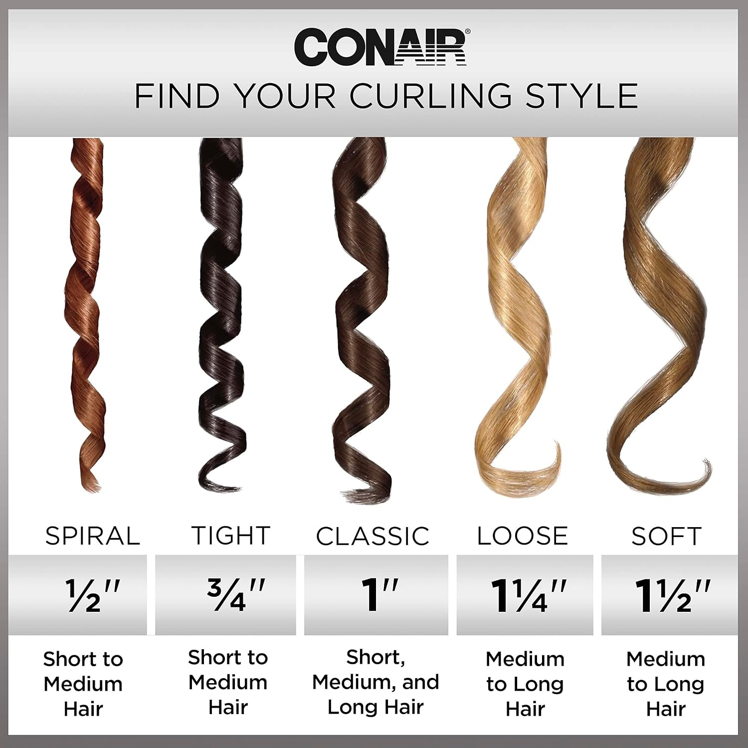 image:imageConair Instant Heat Spiral 34Inch Curling Iron spiral guide on barrel to help achieve spiral curls for use on short to medium hair075 Inch Pack of 1