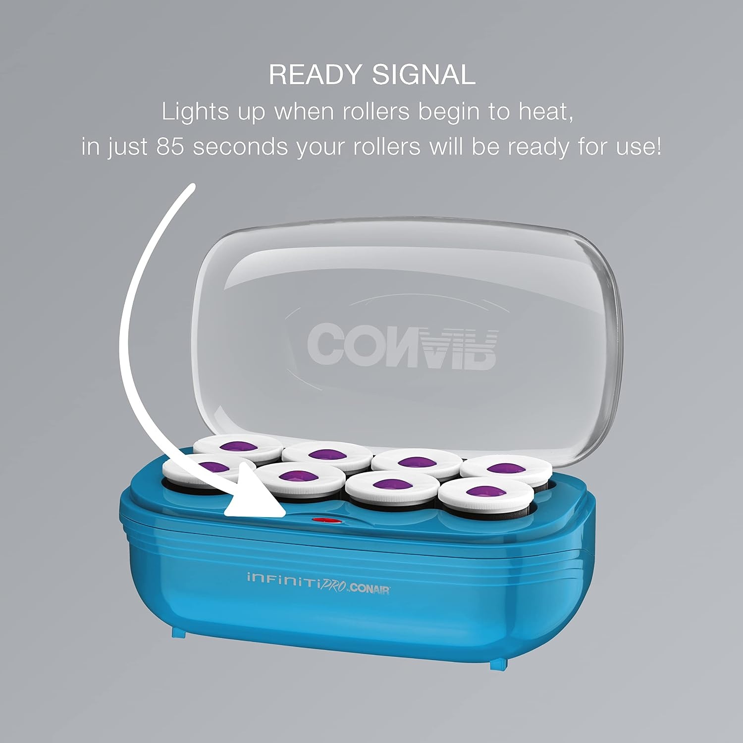 image:imageConair Jumbo Hot Rollers Hair Setter Ceramic Flocked 2Inch Rollers 8Piece Set for Voluminous Curls Soft Waves Bouncy Body Pink CHV28AMZBlue