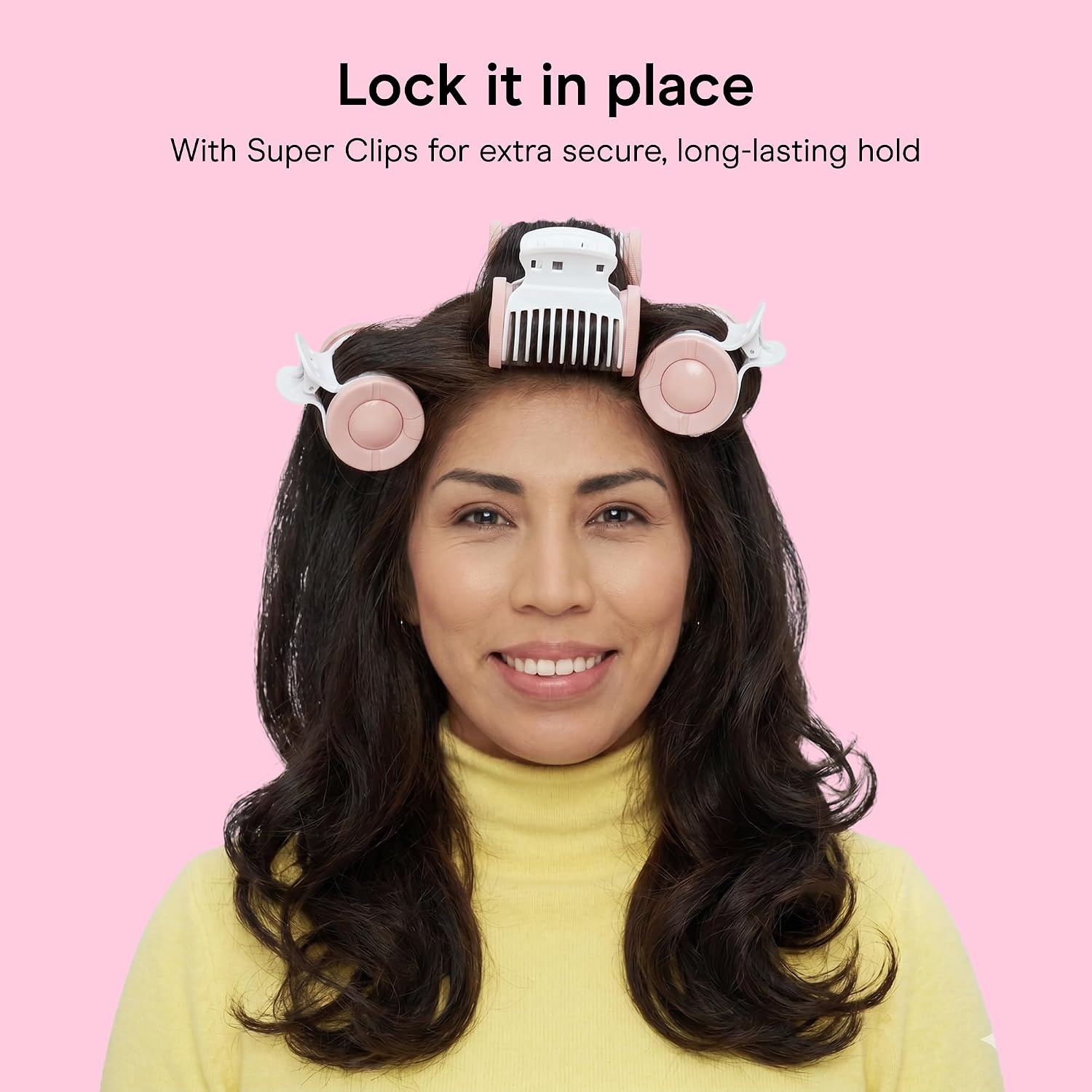 image:imageConair Jumbo Hot Rollers Hair Setter Ceramic Flocked Fast Heating for Voluminous Curls and Waves 5Piece White TS7LWhite