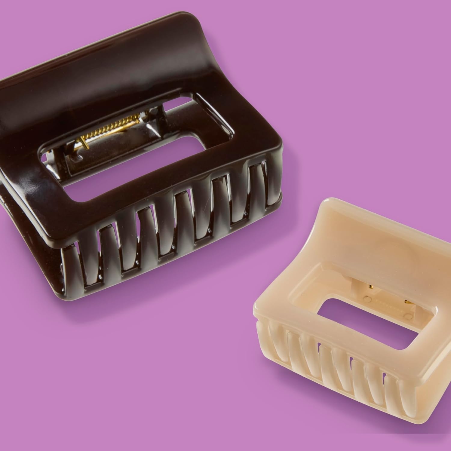 image:imageConair Luxe Claw Clips 3PK Durable Thick Plastic Hair Clips for Women Cute Claw Clips All Hair Types Secures Hair Fast GoldTone Hinge Solid Neutral amp Matte Tort2Count