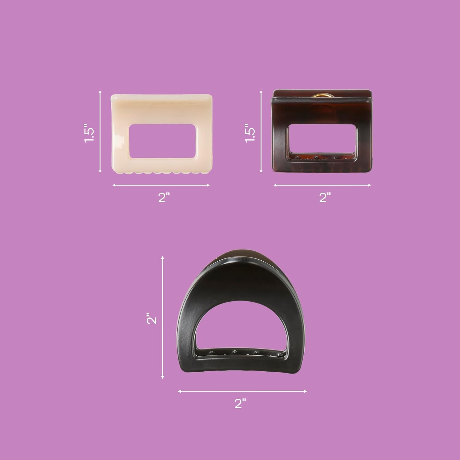 image:imageConair Luxe Claw Clips 3PK Durable Thick Plastic Hair Clips for Women Cute Claw Clips All Hair Types Secures Hair Fast GoldTone Hinge Solid Neutral amp Matte Tort3Count