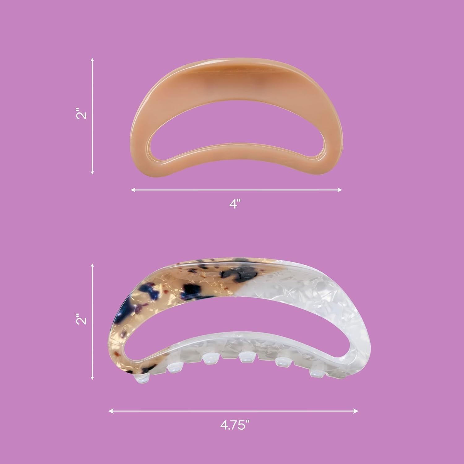 image:imageConair Luxe Large OpenCenter Claw Clips 2PK Strong Hold Hair Clips for Women Modern Cute Hair ClipsCute Claw Clips Lightweight amp Durable All Hair Types Neutral Solid amp Tortoise Finish