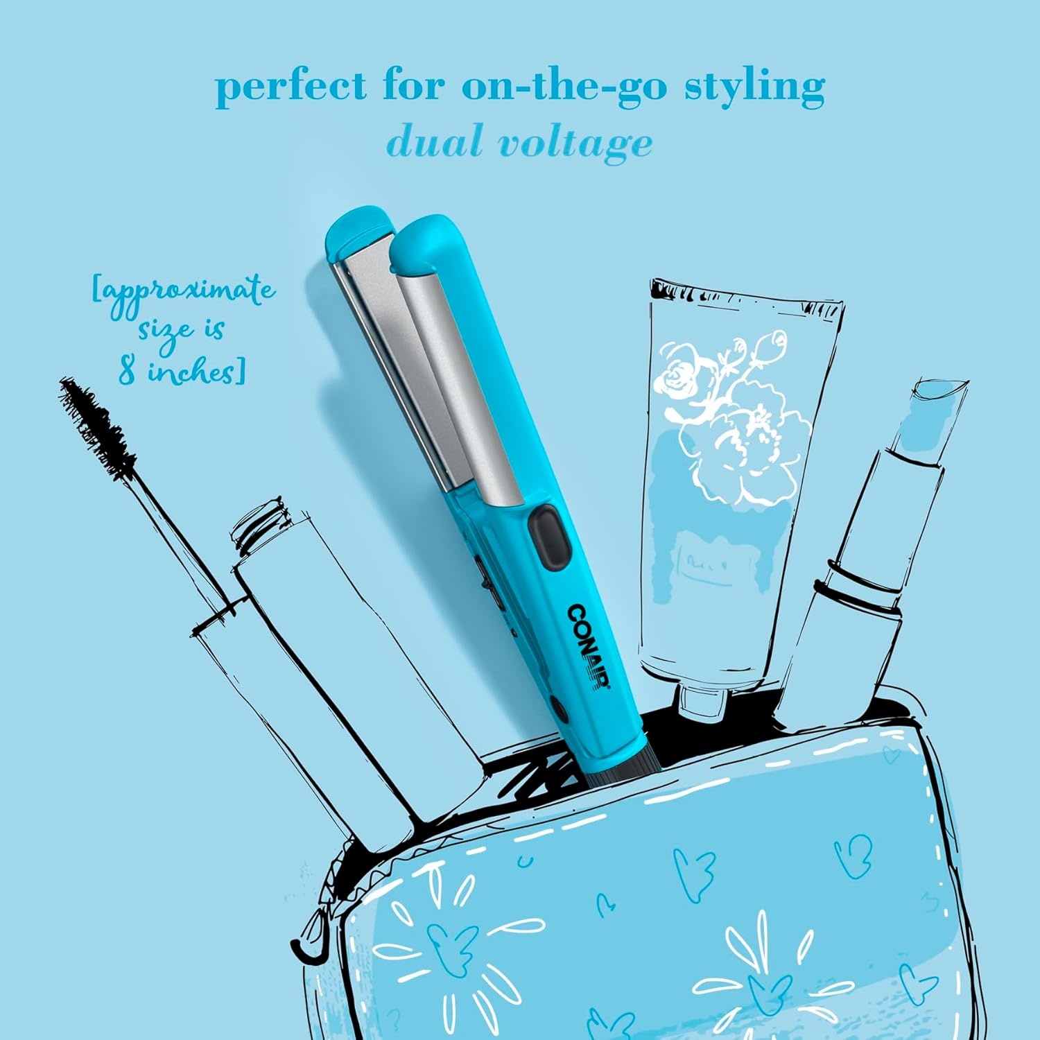 image:imageConair Mini Dual Deluxe Styler Add Curls and Waves or Straighten Perfect for OnTheGo Styling