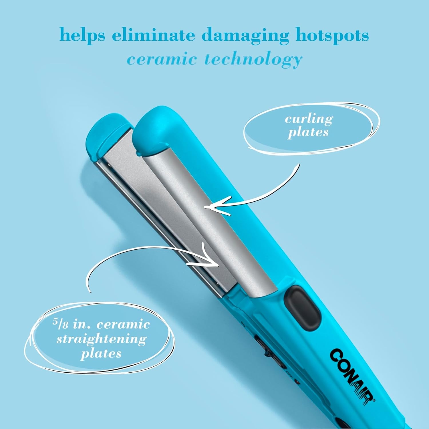 image:imageConair Mini Dual Deluxe Styler Add Curls and Waves or Straighten Perfect for OnTheGo Styling