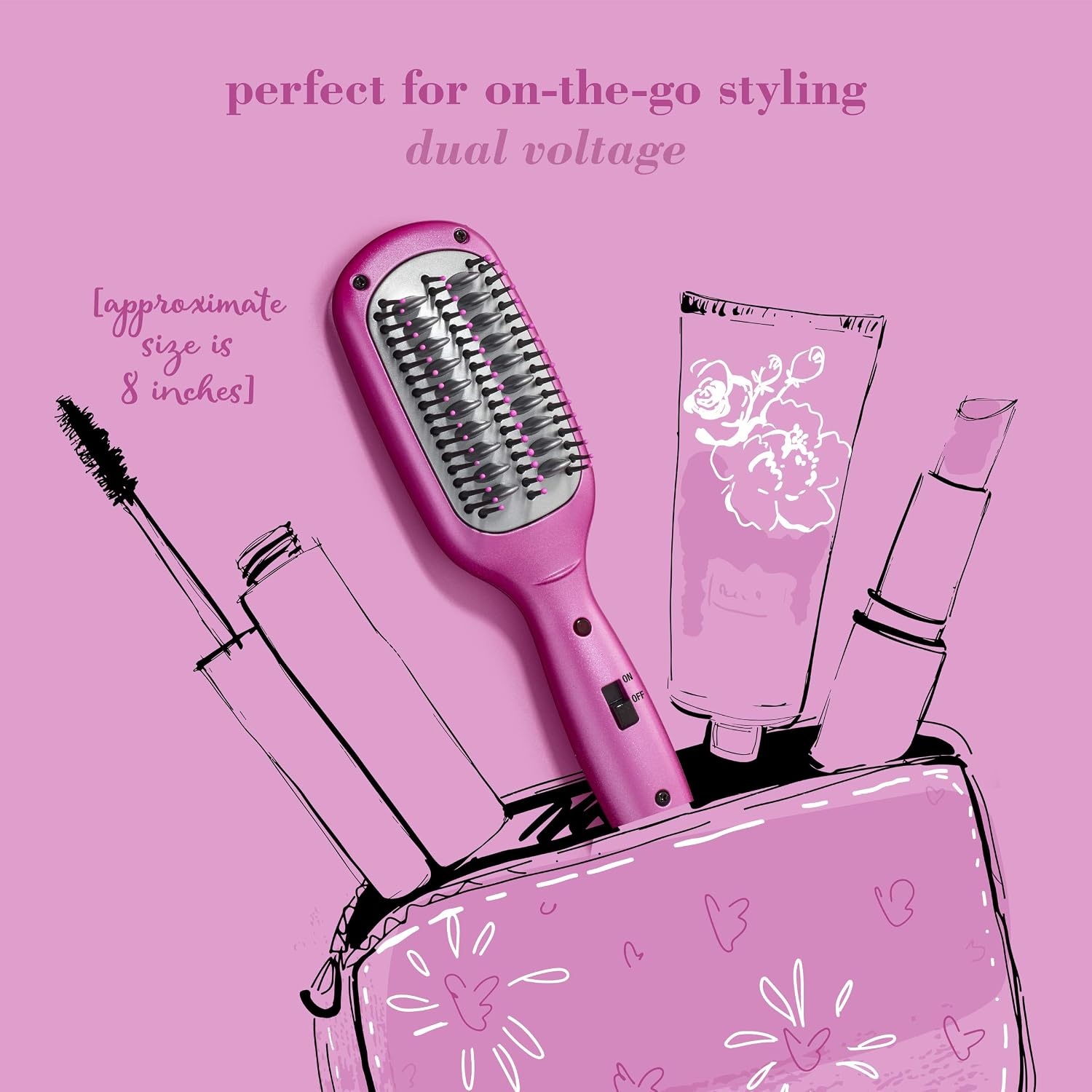 image:imageConair Mini Super Smoothing Brush Perfect for OnTheGo Styling1 Count Pack of 1