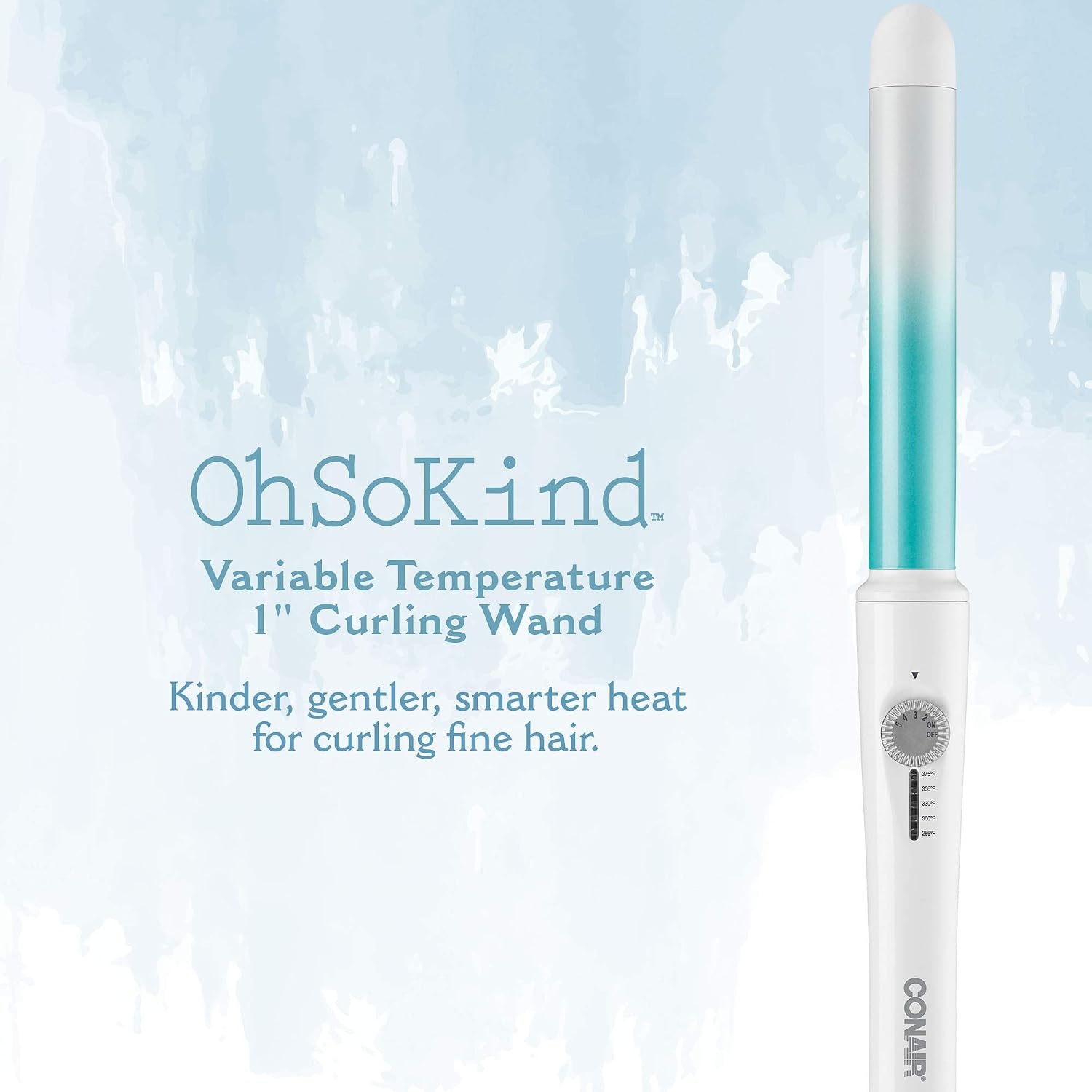 image:imageConair OhSoKind For Fine Hair 1inch Curling Wand Straight wand produces flawless waves