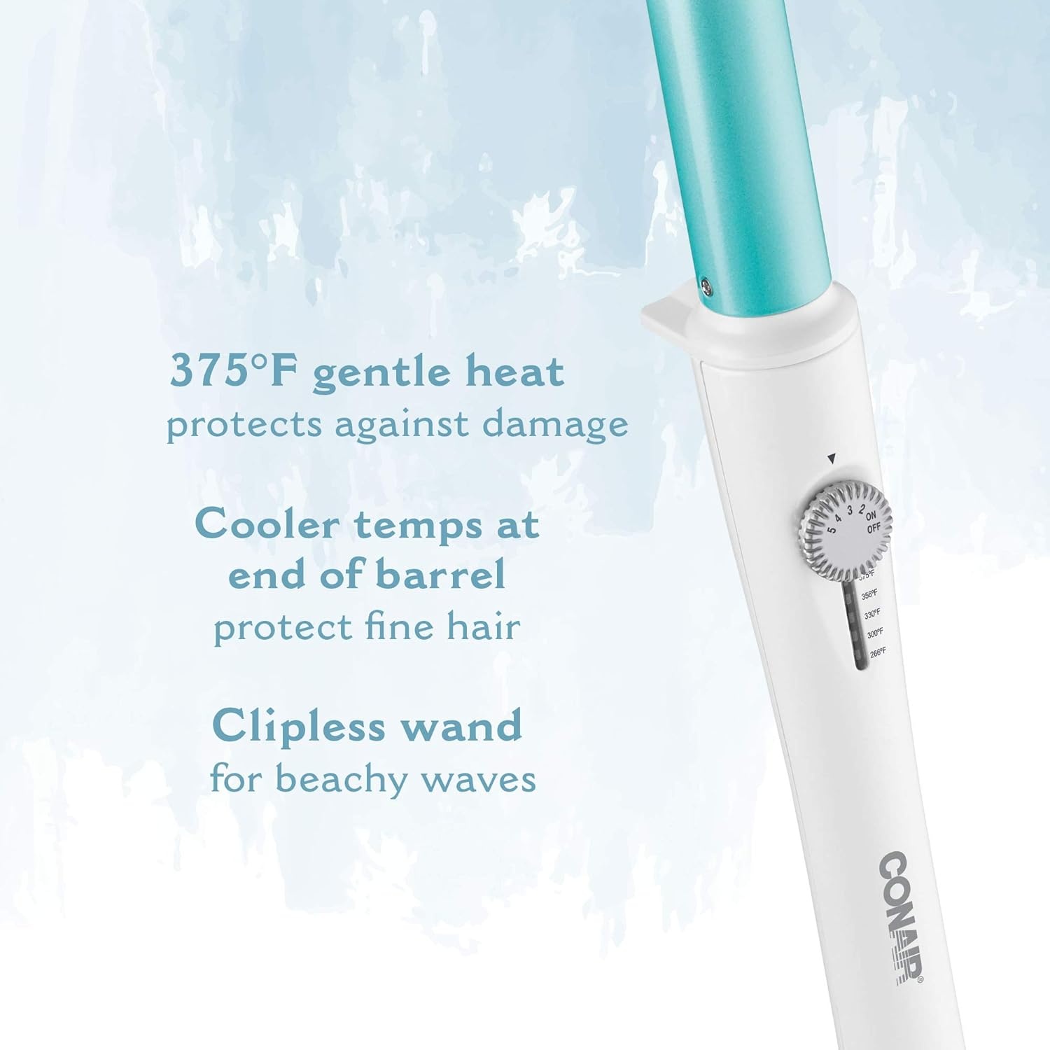image:imageConair OhSoKind For Fine Hair 1inch Curling Wand Straight wand produces flawless waves