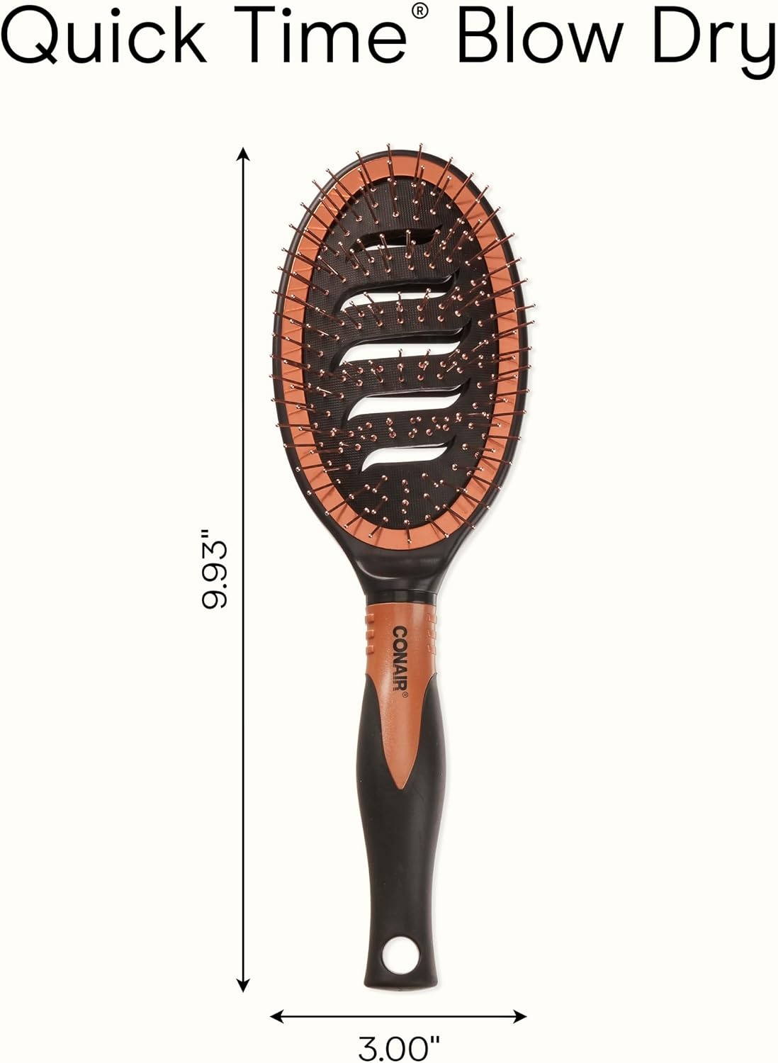 image:imageConair Quick BlowDry Pro Vented Copper Pin Cushion Brush StaticReducing Blow Dry Brush with CopperCoated Metal Pins Flexible Vented Cushion Hairbrush for Smoothing All Hair Types