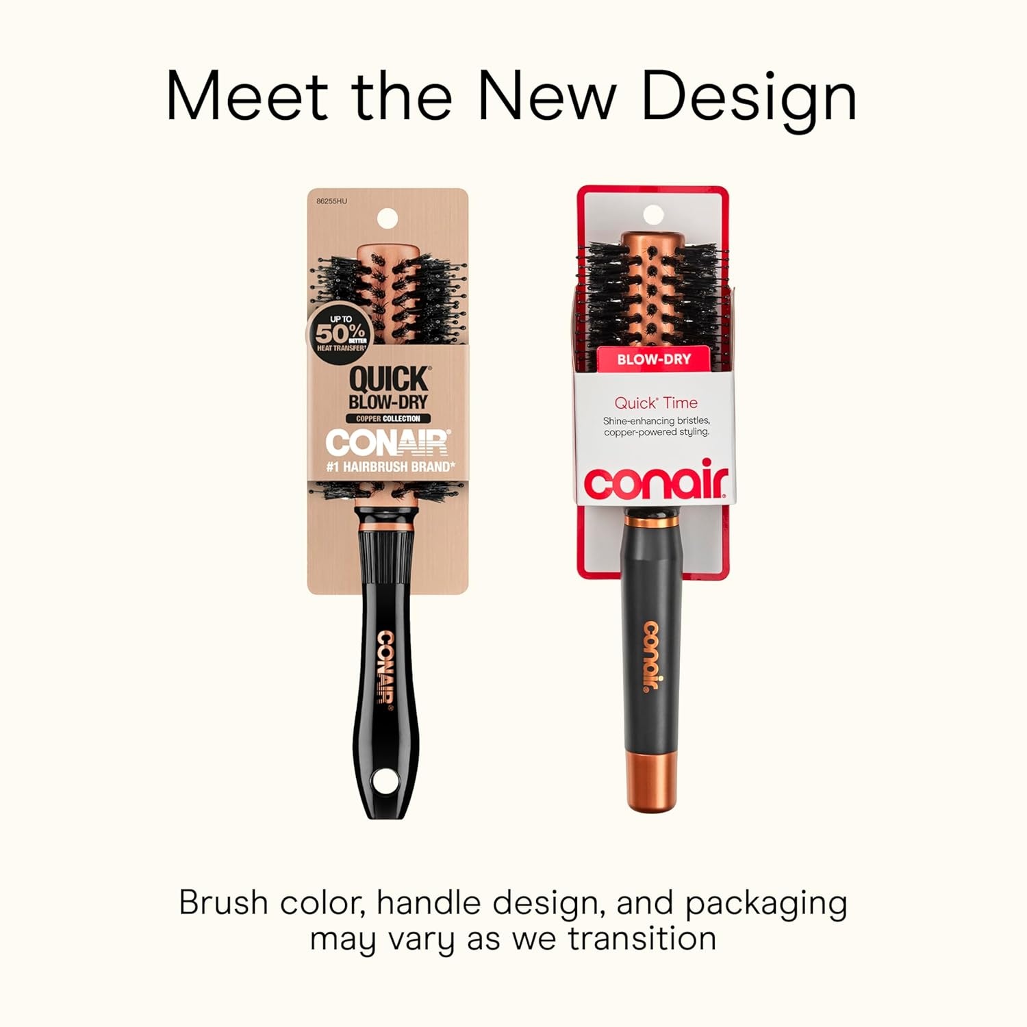 image:imageConair Quick Dry Copper Round Hair Brush for Blow Drying Blow Out Styler Hairbrush for Voluminous Looks Nylon amp Boar Bristles Help Dry amp Style Hair Fast Without Snagging or Pulling Handle May Vary