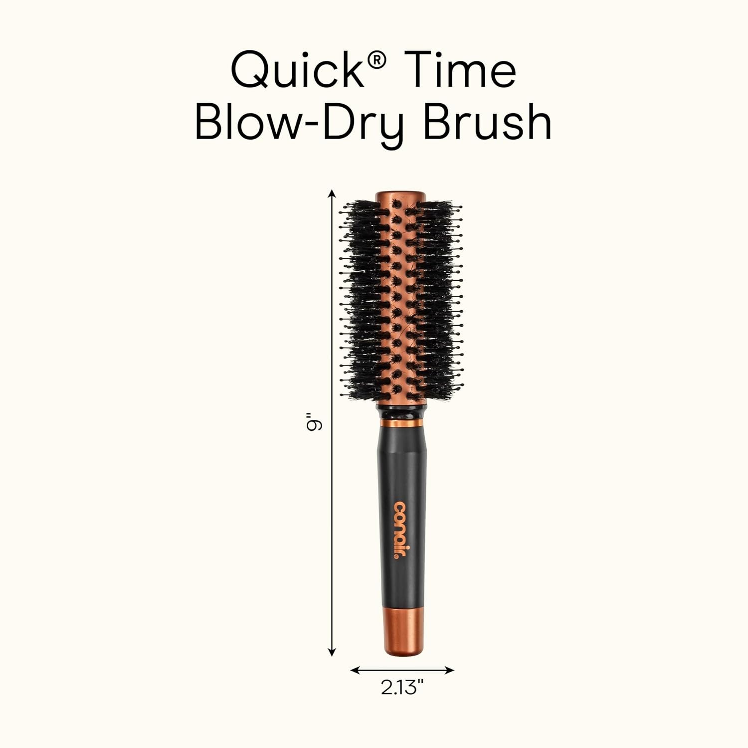 image:imageConair Quick Dry Copper Round Hair Brush for Blow Drying Blow Out Styler Hairbrush for Voluminous Looks Nylon amp Boar Bristles Help Dry amp Style Hair Fast Without Snagging or Pulling Handle May Vary