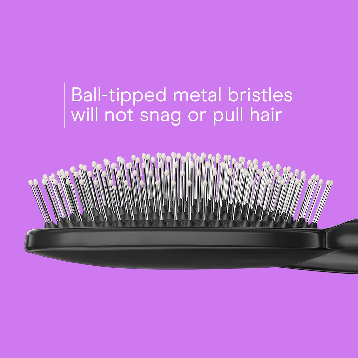 image:imageConair Salon Results 3Pack Hair Brushes Detangling Hair Brush for Men and Women For All Hair Types Metal Bristles and Cushion Base BlackBlack