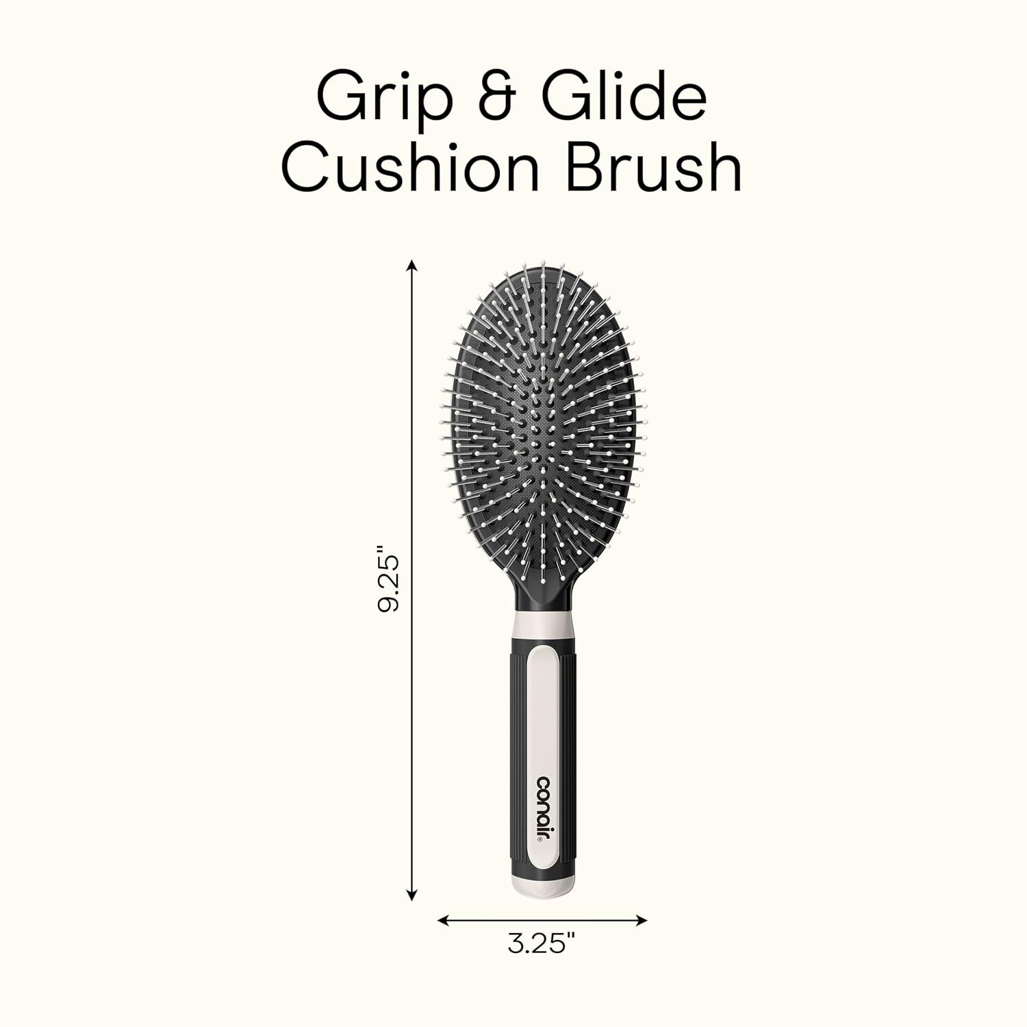 image:imageConair Salon Results 3Pack Hair Brushes Detangling Hair Brush for Men and Women For All Hair Types Metal Bristles and Cushion Base BlackBlack