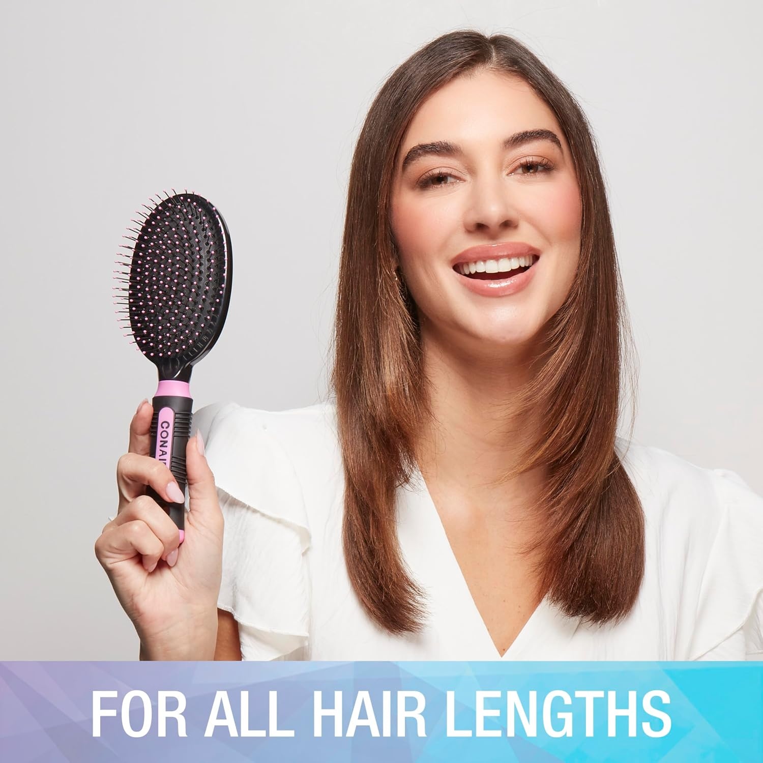 image:imageConair Salon Results 3Pack Hair Brushes Detangling Hair Brush for Men and Women For All Hair Types Metal Bristles and Cushion Base BlackBlush Pink