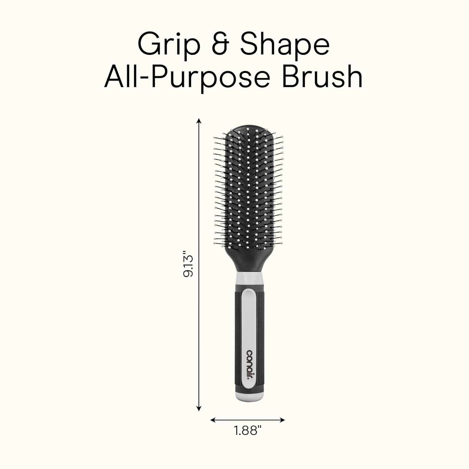 image:imageConair Salon Results Detangling Hairbrush Set 3Pack Brushes for Men and Women All Hair Types and Lengths with Nylon BristlesGrey