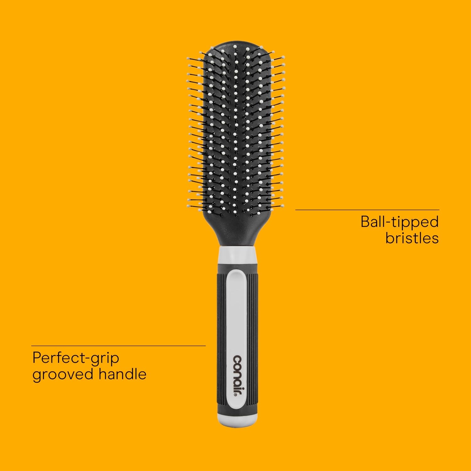 image:imageConair Salon Results Detangling Hairbrush Set 3Pack Brushes for Men and Women All Hair Types and Lengths with Nylon BristlesGrey