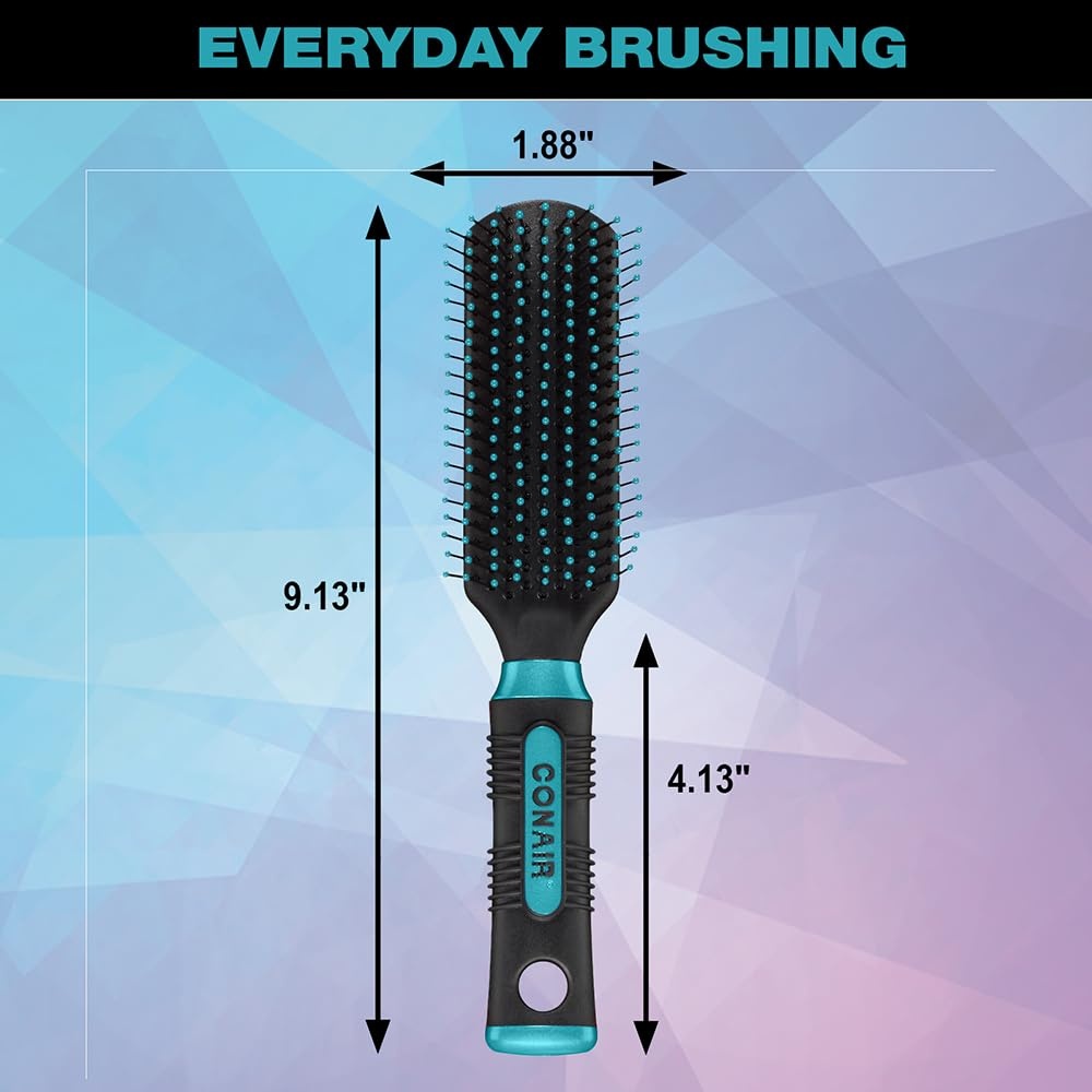 image:imageConair Salon Results Detangling Hairbrush Set 3Pack Brushes for Men and Women All Hair Types and Lengths with Nylon BristlesVaries