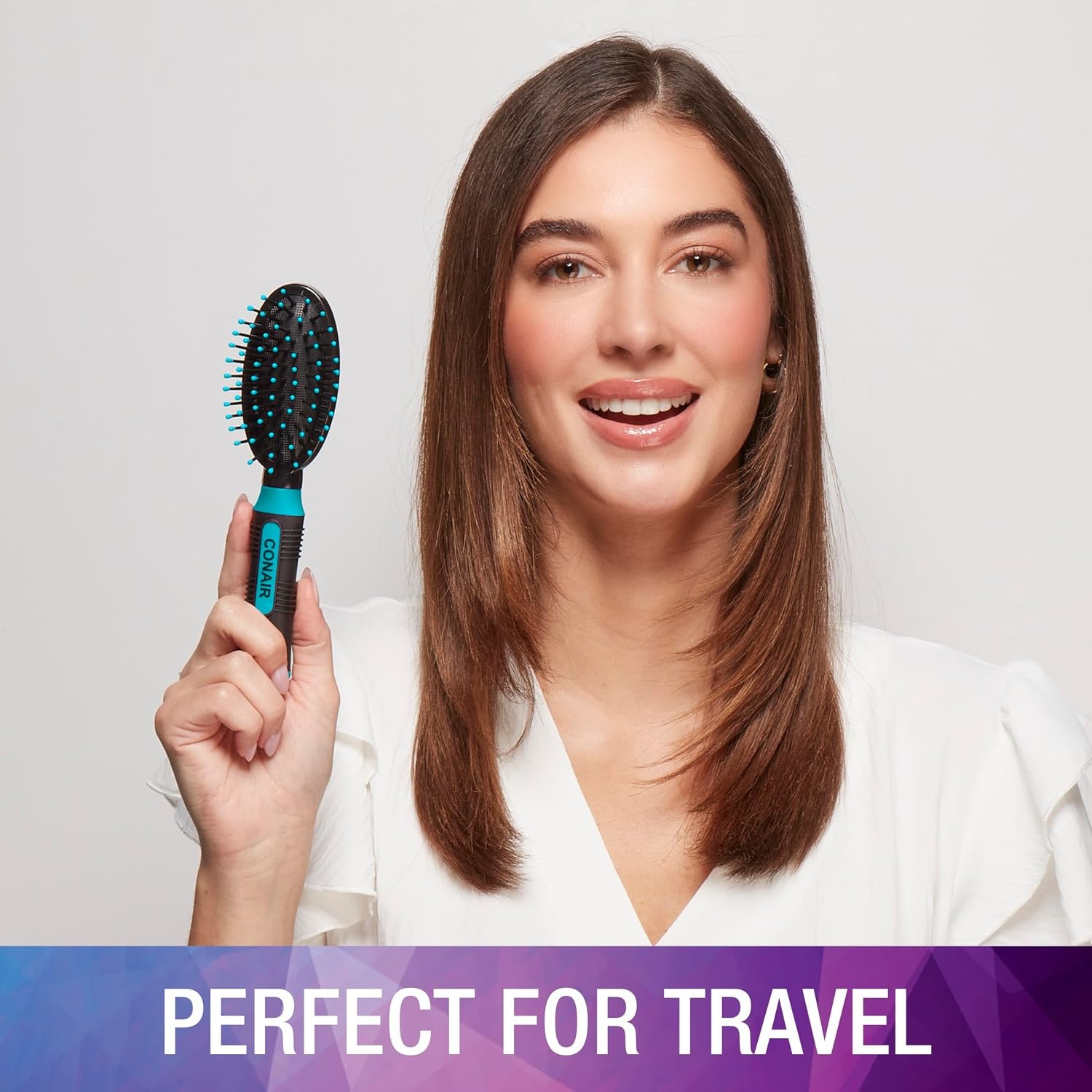 image:imageConair Salon Results Hairbrush Set Travel Hair Brush Hairbrushes for All Hair Types curly hair brush hairbrush detangler brush Travel size Fullsize BrushTeal