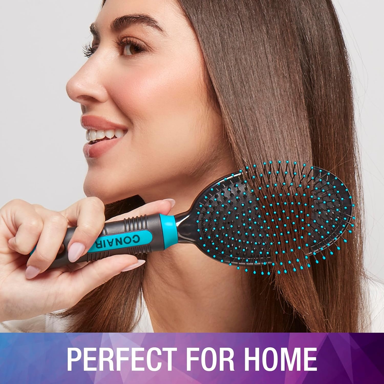image:imageConair Salon Results Hairbrush Set Travel Hair Brush Hairbrushes for All Hair Types curly hair brush hairbrush detangler brush Travel size Fullsize BrushTeal