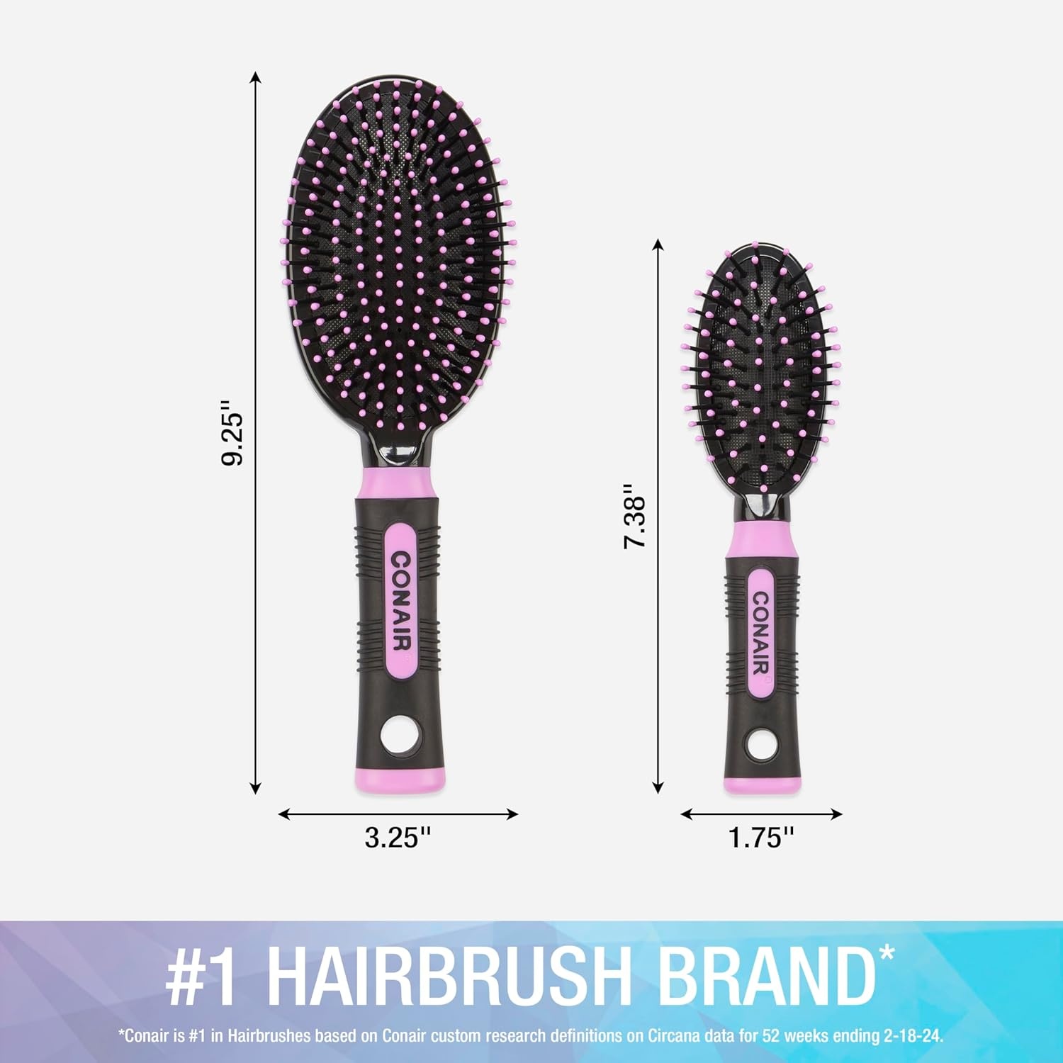 image:imageConair Salon Results Hairbrush Set Travel Hair Brush Hairbrushes for All Hair Types curly hair brush hairbrush detangler brush Travel size Fullsize BrushBlush Pink