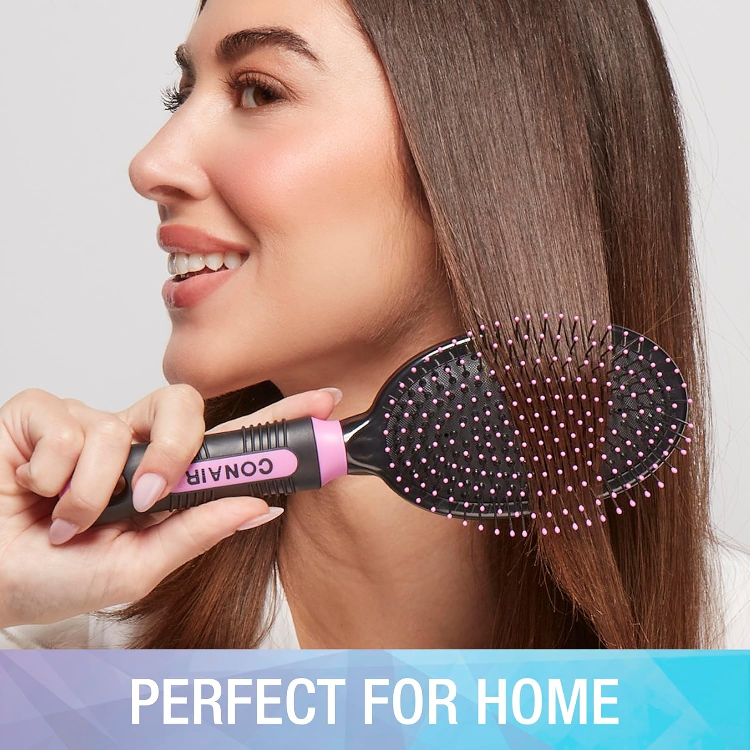 image:imageConair Salon Results Hairbrush Set Travel Hair Brush Hairbrushes for All Hair Types curly hair brush hairbrush detangler brush Travel size Fullsize BrushBlush Pink