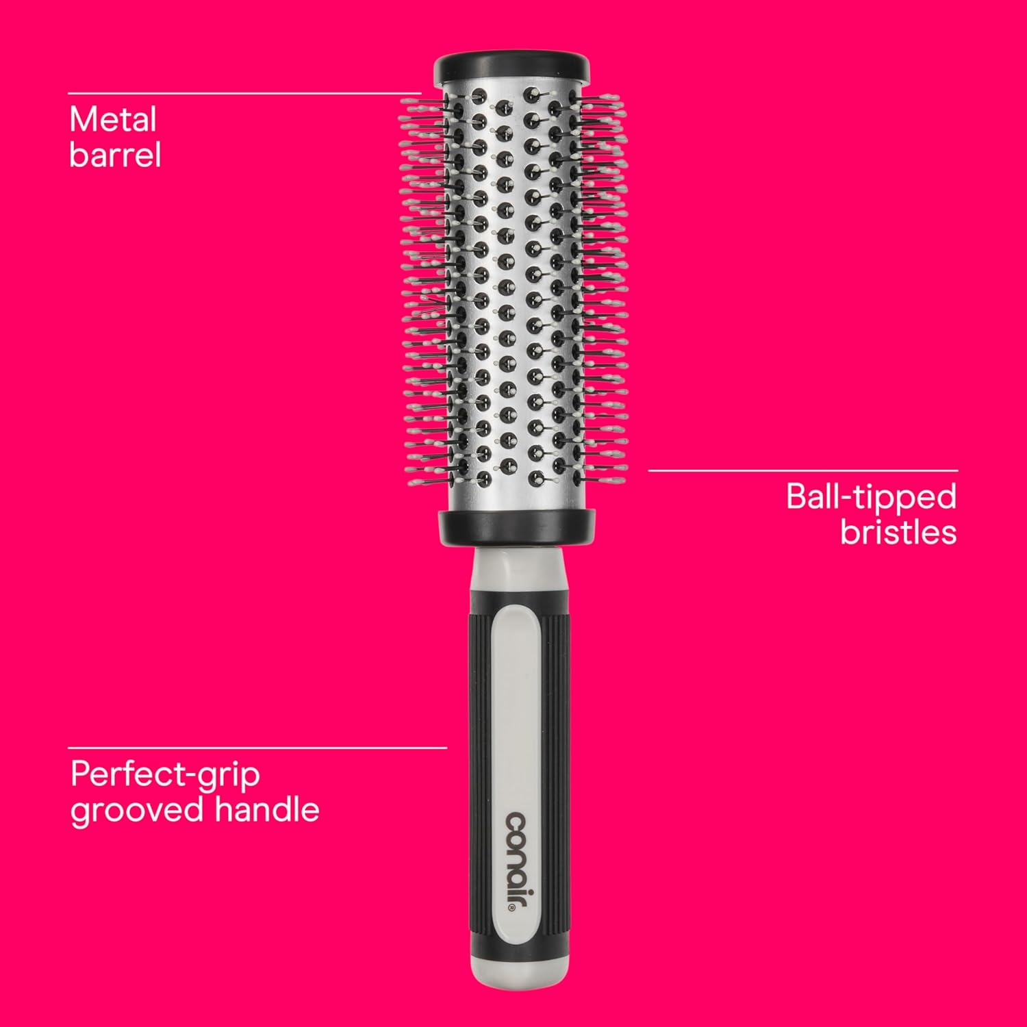image:imageConair Salon Results Hairbrush for Blow Out Hair dryer round brush Metal Bristles Ideal for shorter hair lengthsBlack Teal