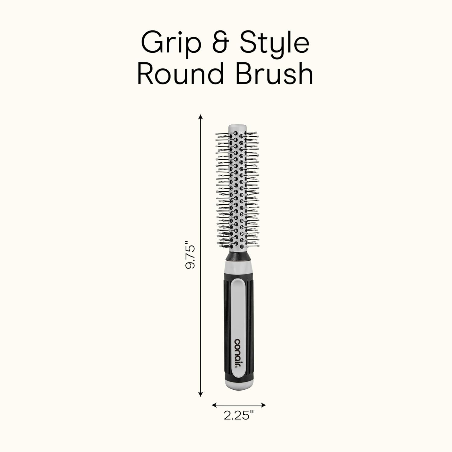 image:imageConair Salon Results Hairbrush for Blow Out Hair dryer round brush Metal Bristles Ideal for shorter hair lengthsGrey