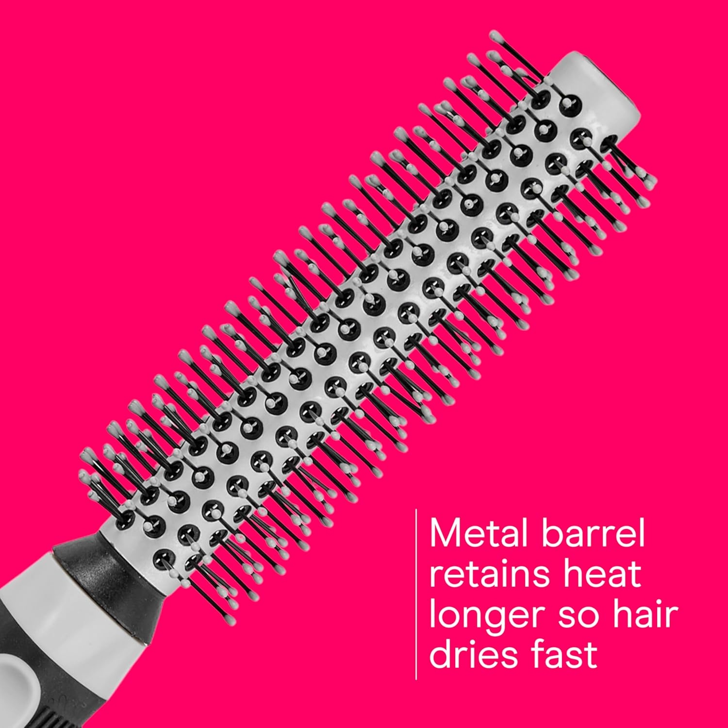 image:imageConair Salon Results Hairbrush for Blow Out Hair dryer round brush Metal Bristles Ideal for shorter hair lengthsGrey