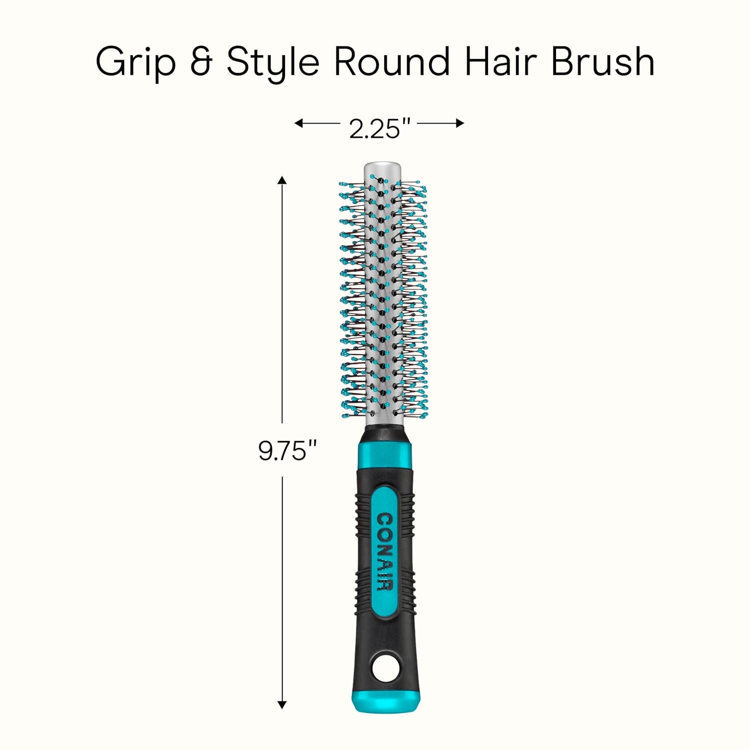 image:imageConair Salon Results Metal Round Hairbrush Hair brush for blow out blowdryer brush features metal barrel with nylon bristles Adds body and fullness suitable on all lengths PinkBlackBlack Teal
