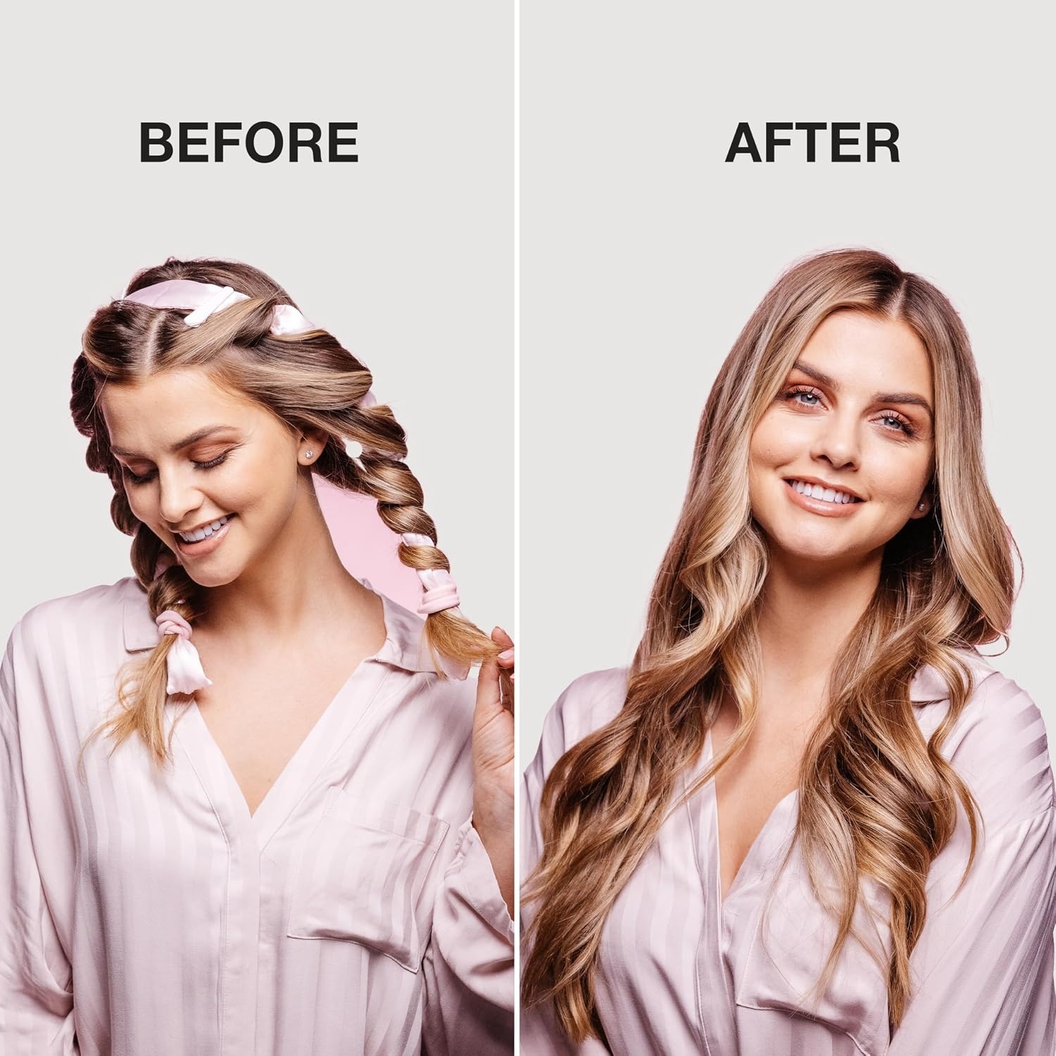 image:imageConair Satin Heatless Curls Set Heatless curls overnight heatless curls headband includes 1 Long Satin Roller 2 Ponytailers and 2 Clips