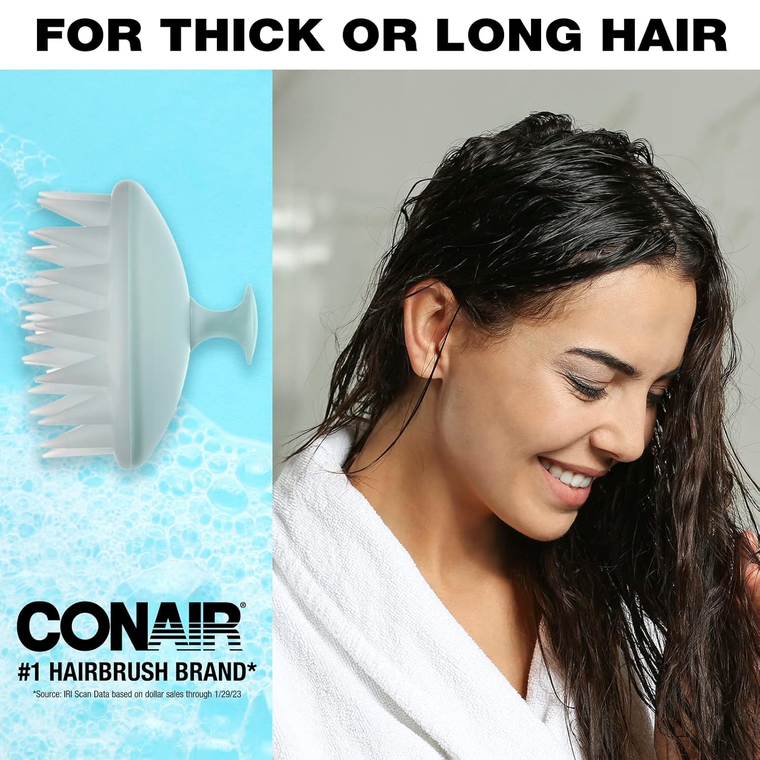 image:imageConair Scalp Massage Brush for Long amp Thick Hair