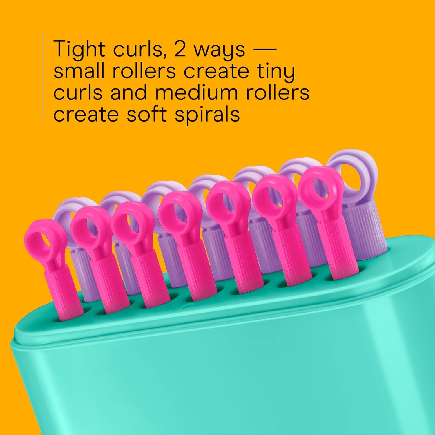 image:imageConair Silicone Hot Rollers for Women 14 Assorted Hot Sticks Hair Curlers with No Roller Clips Needed 85Second HeatUp For All Hair Lengths Green1 Count Pack of 1