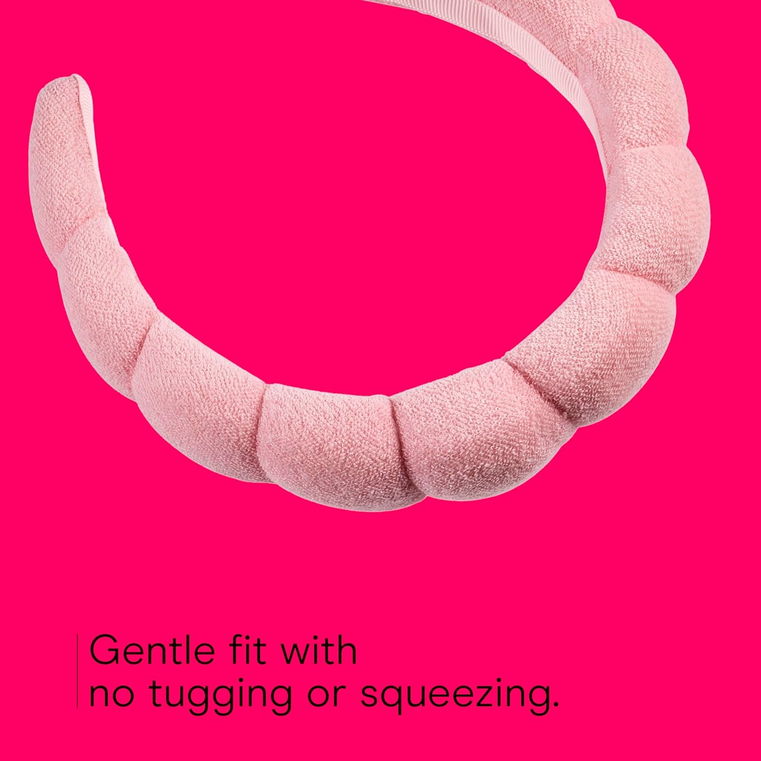 image:imageConair Spa Makeup and Face Washing Headband UltraAbsorbent Microfiber Skincare Headband Soft Terry Cloth NoPull Band Gentle on Hair and Head Bubble Design IvoryBlush Pink