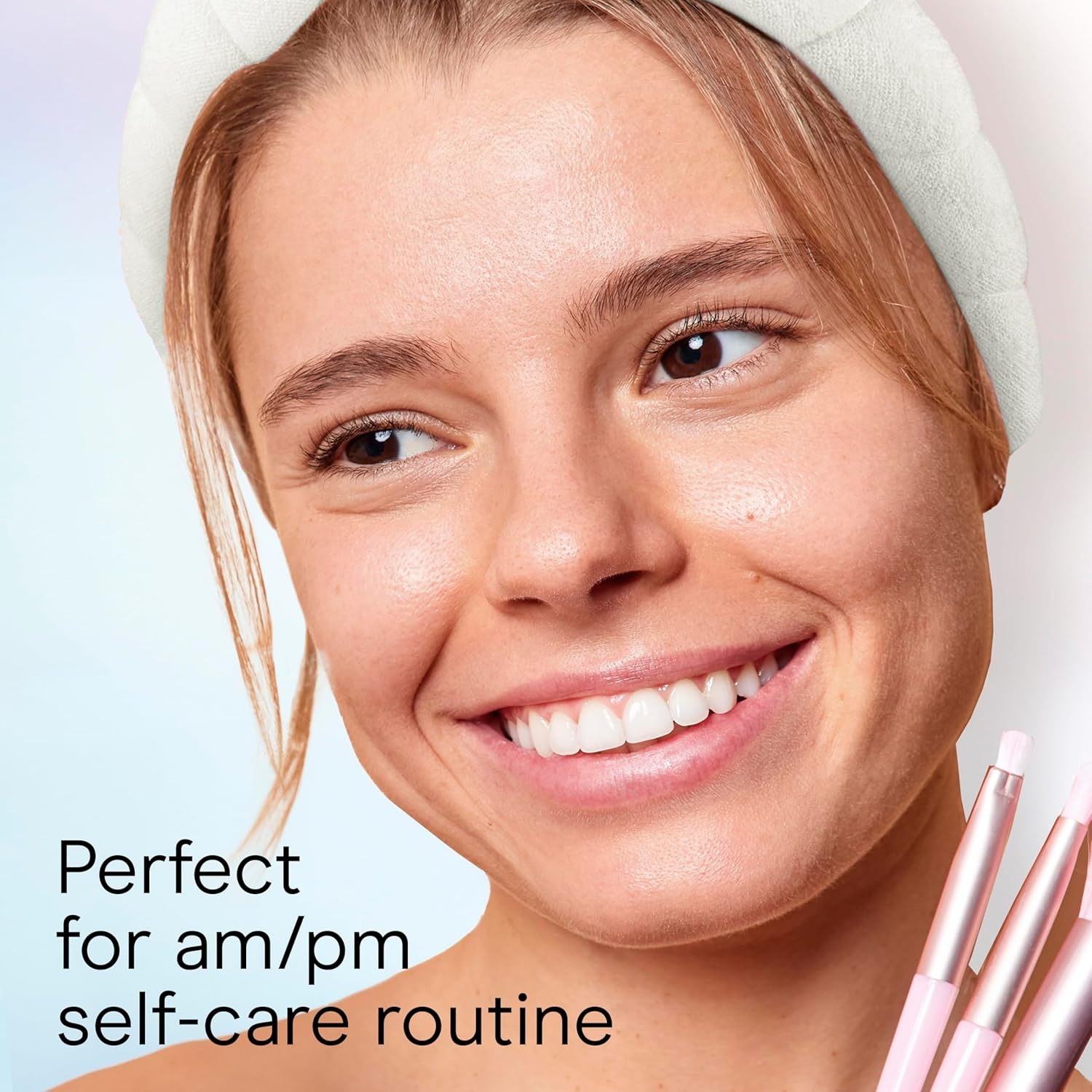 image:imageConair Spa Makeup and Face Washing Headband UltraAbsorbent Microfiber Skincare Headband Soft Terry Cloth NoPull Band Gentle on Hair and Head Bubble Design IvoryIvory