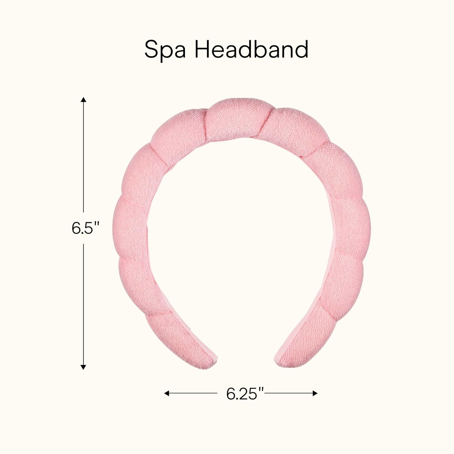image:imageConair Spa Makeup and Face Washing Headband UltraAbsorbent Microfiber Skincare Headband Soft Terry Cloth NoPull Band Gentle on Hair and Head Bubble Design IvoryBlush Pink