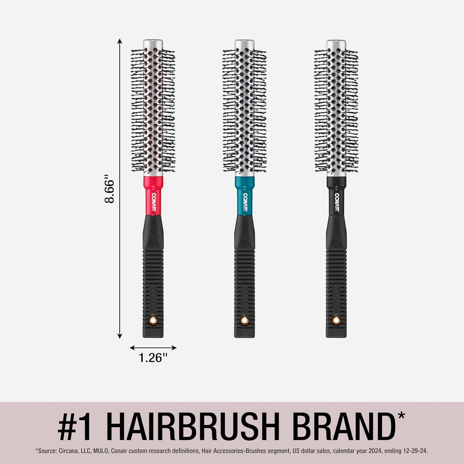 image:imageConair Style amp Volumize Metal Round hair brush Blow Drying brush Hairbrush for Short Hair Length Color at random 1 Count