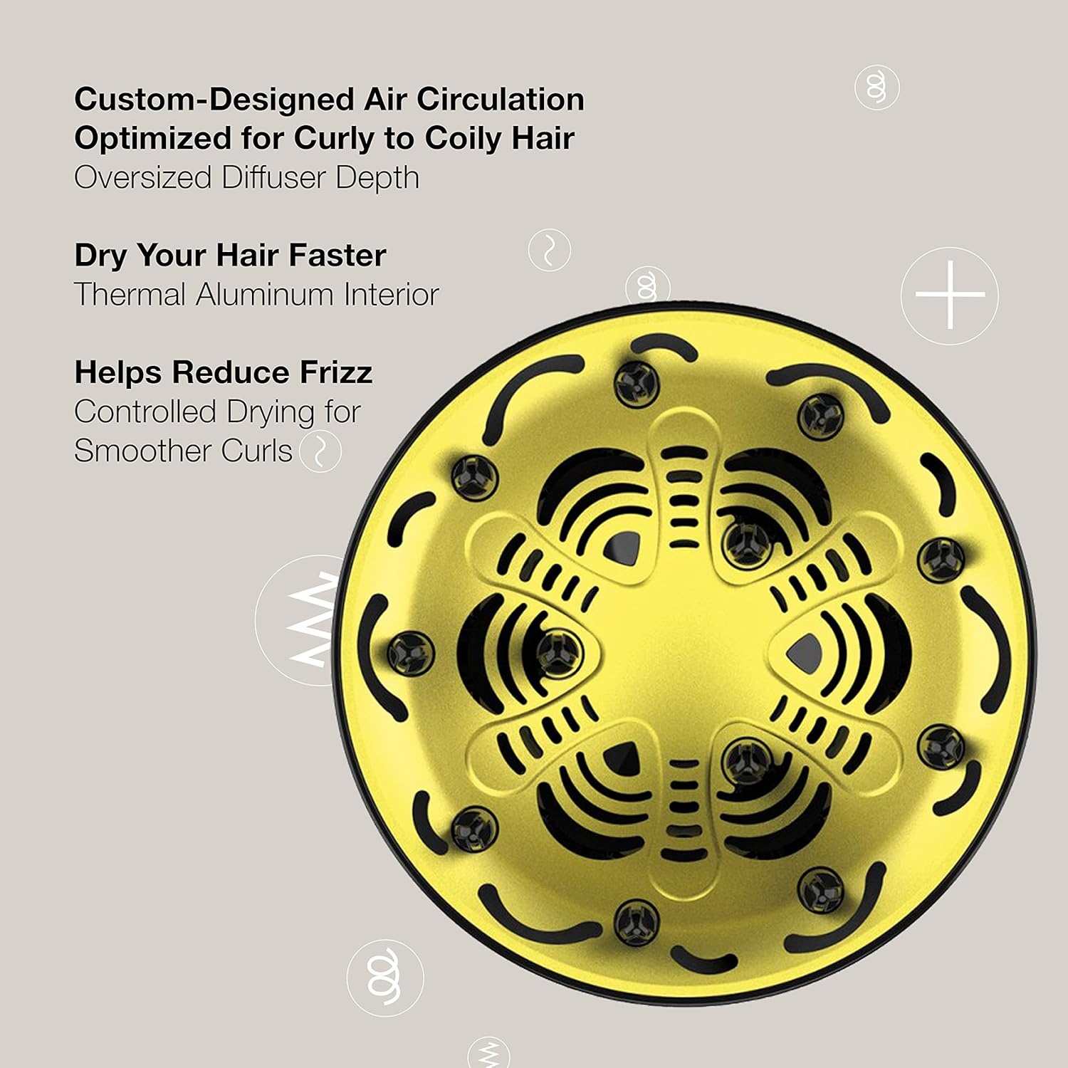image:imageConair The Curl Collective Coily Hair Diffuser Works Exclusively with The Curl Collective Hair Dryer sold separately