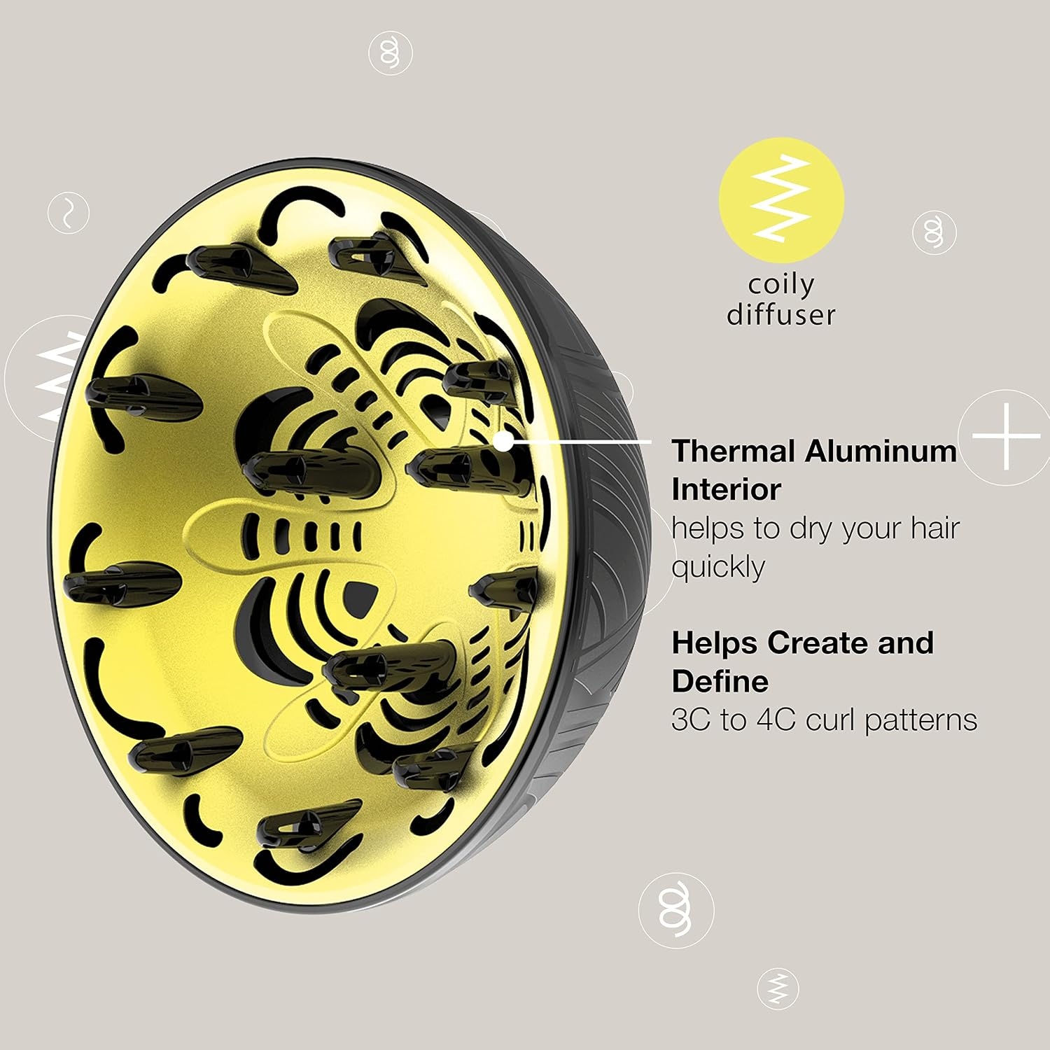 image:imageConair The Curl Collective Coily Hair Diffuser Works Exclusively with The Curl Collective Hair Dryer sold separately