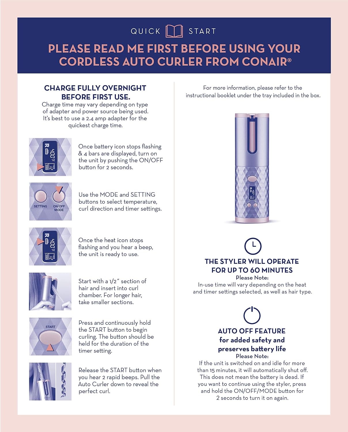 image:imageConair Unbound Cordless Auto Curler Rechargeable Auto Curler For Curls or Waves