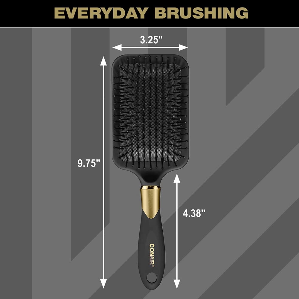 image:imageConair Velvet Touch Paddle Cushion hair brush Detangling hairbrush curly or straight styles men or women detangler features soft touch handle Sky BlueRed Black Navy