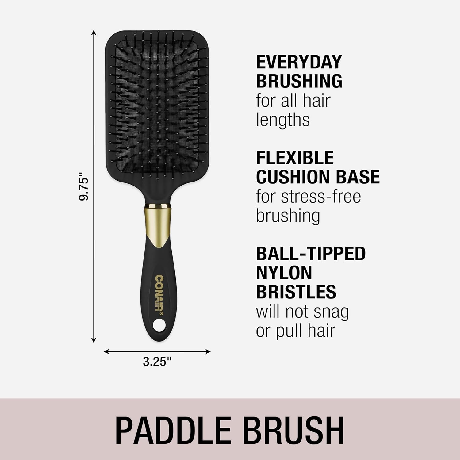 image:imageConair Velvet Touch Paddle Cushion hair brush Detangling hairbrush curly or straight styles men or women detangler features soft touch handle Sky BlueBlack and Red