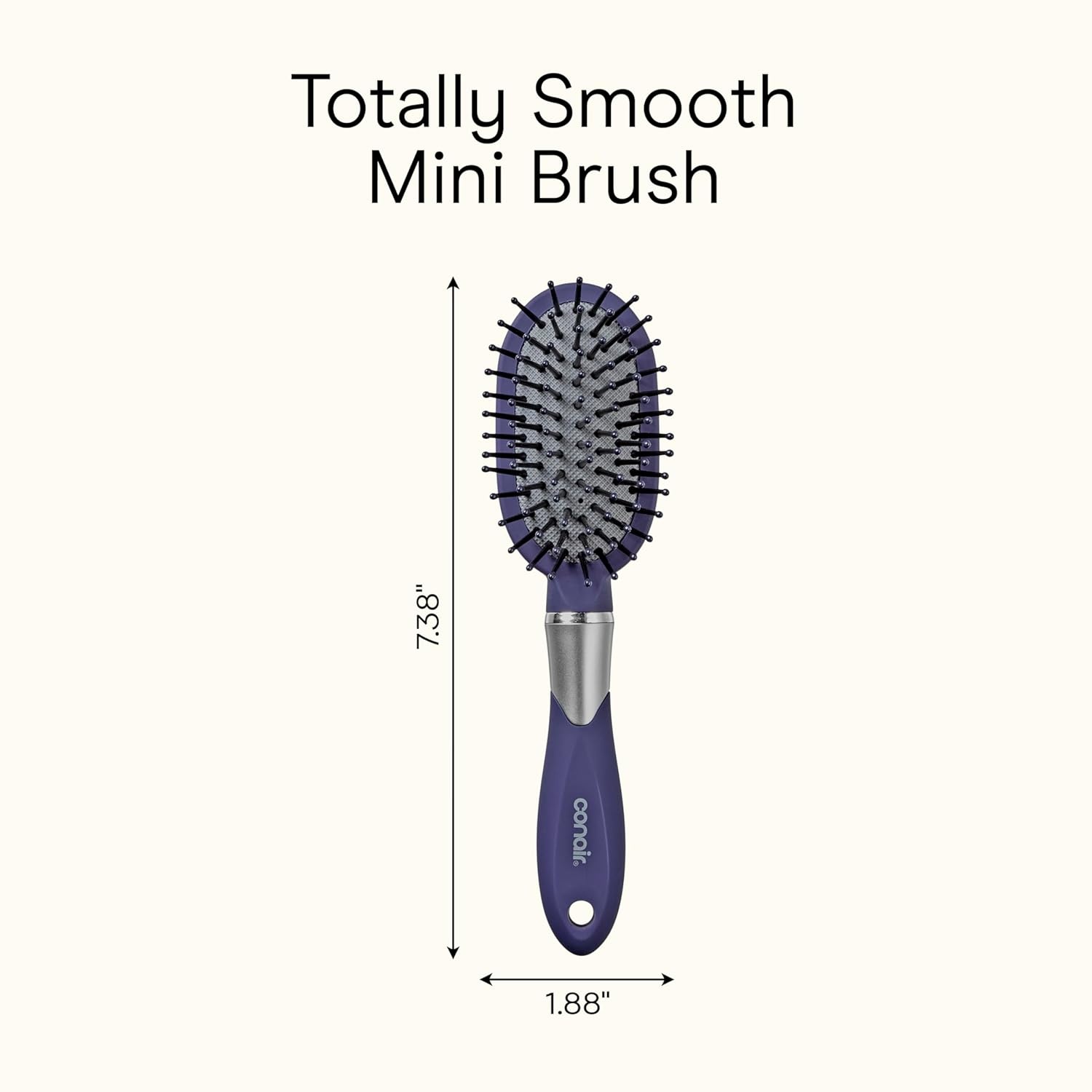 image:imageConair Velvet Touch oval cushion hair brush Travel Hairbrush Detangling ideal for curly or straight styles detangler brushes women or men Sage GreenBlue