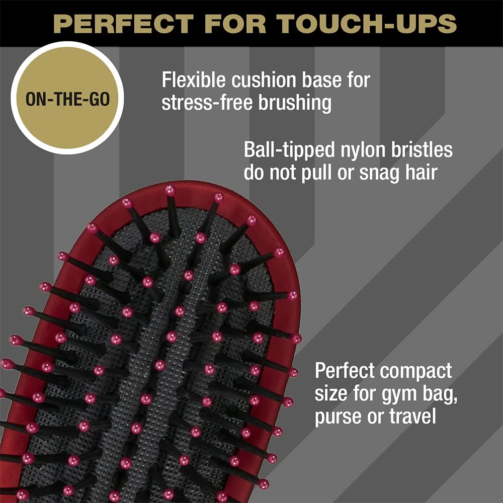 image:imageConair Velvet Touch oval cushion hair brush Travel Hairbrush Detangling ideal for curly or straight styles detangler brushes women or men Sage GreenAssorted Red Black Navy