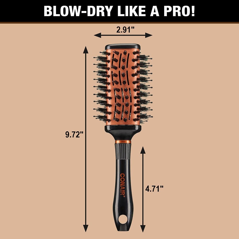 image:imageConair Vented Copper Collection Round Brush for Blow Drying and Styling Quick Blow Dry BrushVented Oval
