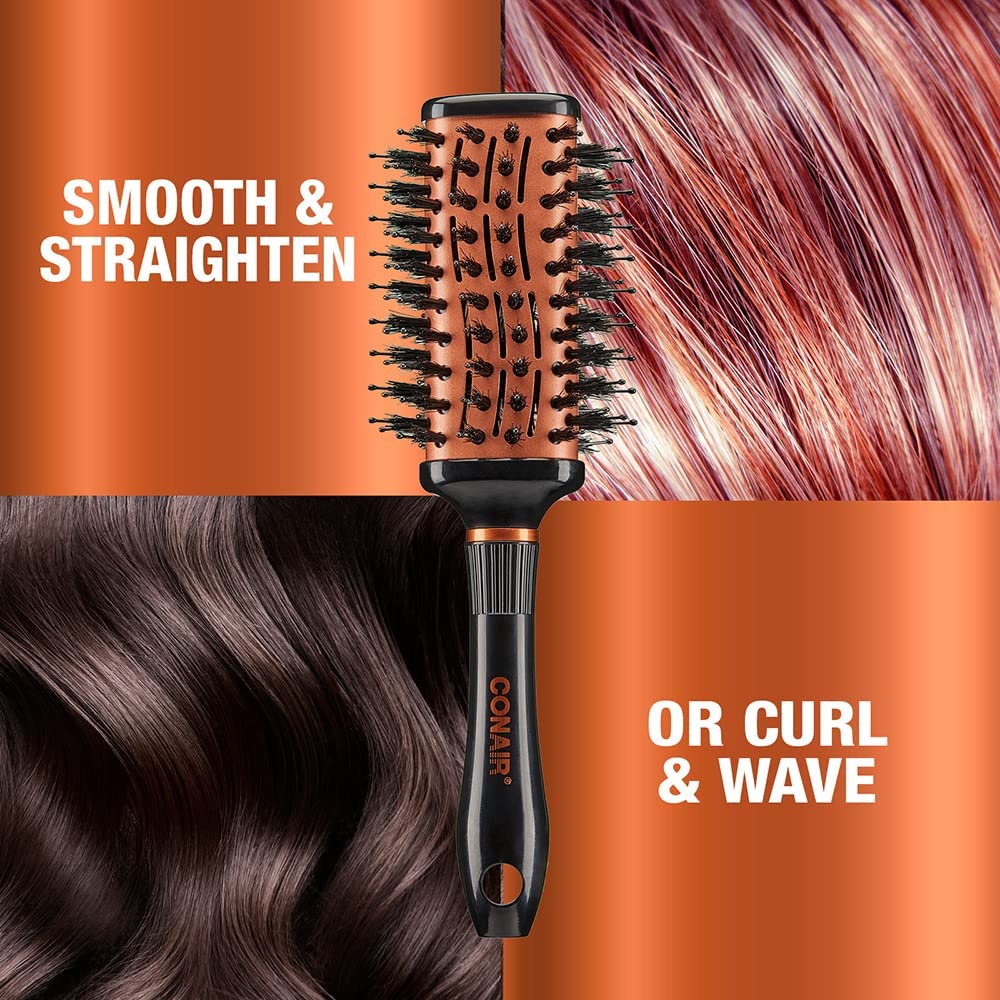 image:imageConair Vented Copper Collection Round Brush for Blow Drying and Styling Quick Blow Dry BrushVented Oval