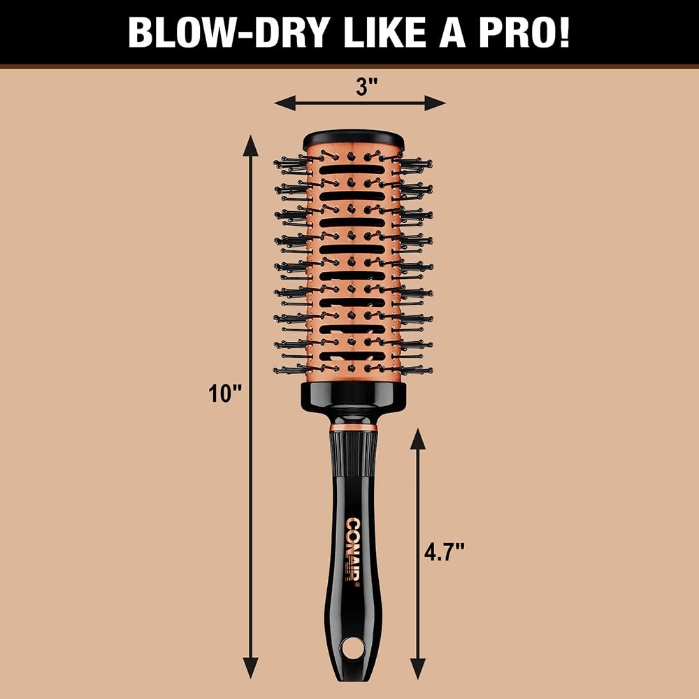 image:imageConair Vented Copper Collection Round Brush for Blow Drying and Styling Quick Blow Dry BrushVented Round
