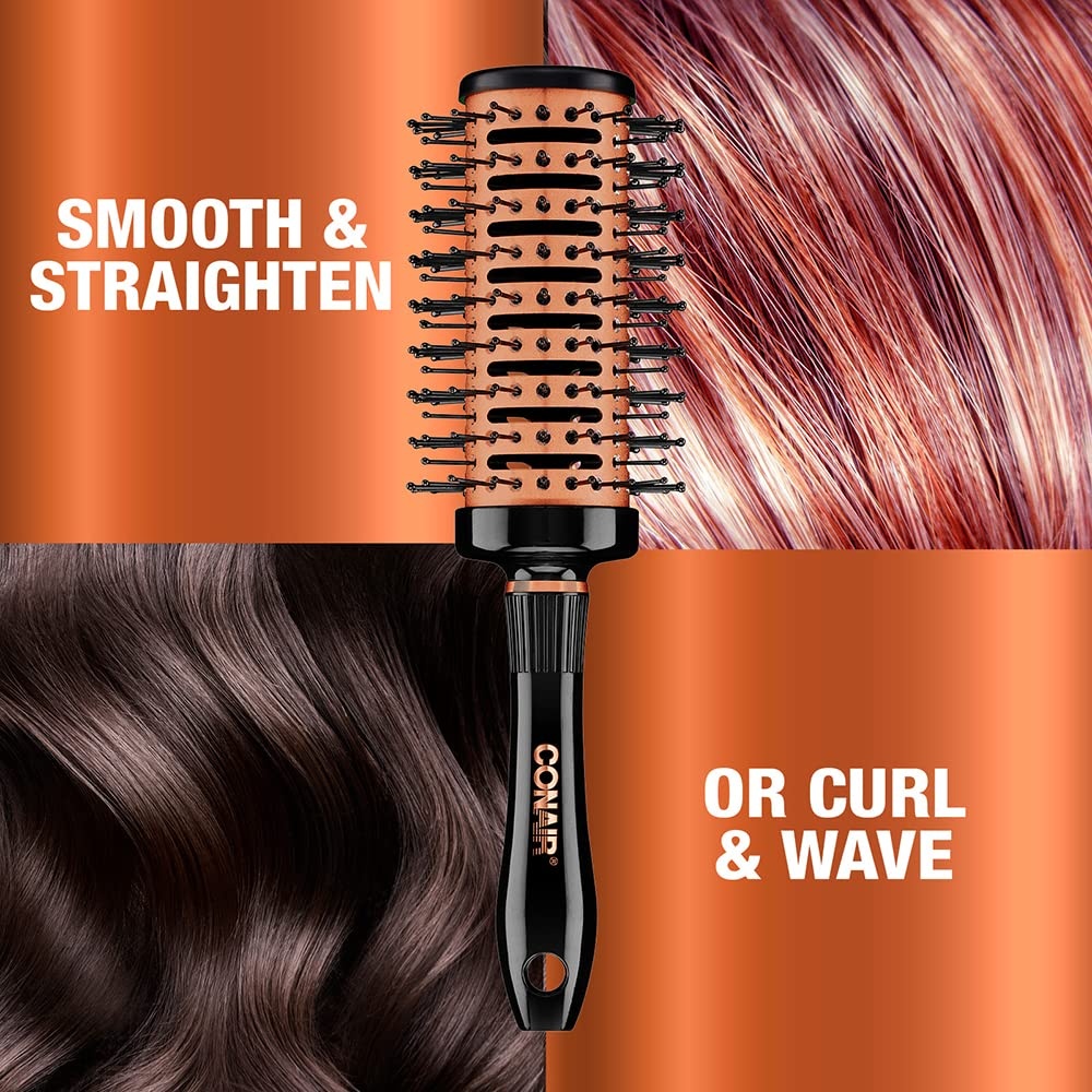 image:imageConair Vented Copper Collection Round Brush for Blow Drying and Styling Quick Blow Dry BrushVented Round